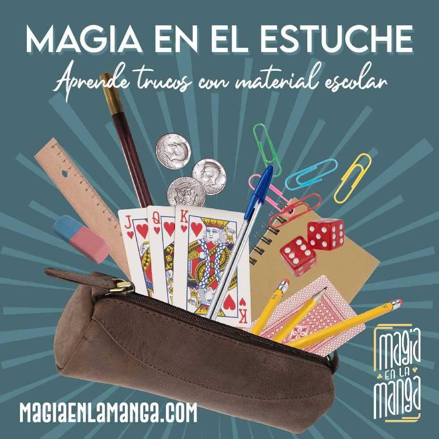 Cartel del taller de magia educativa “Magia en el estuche”.